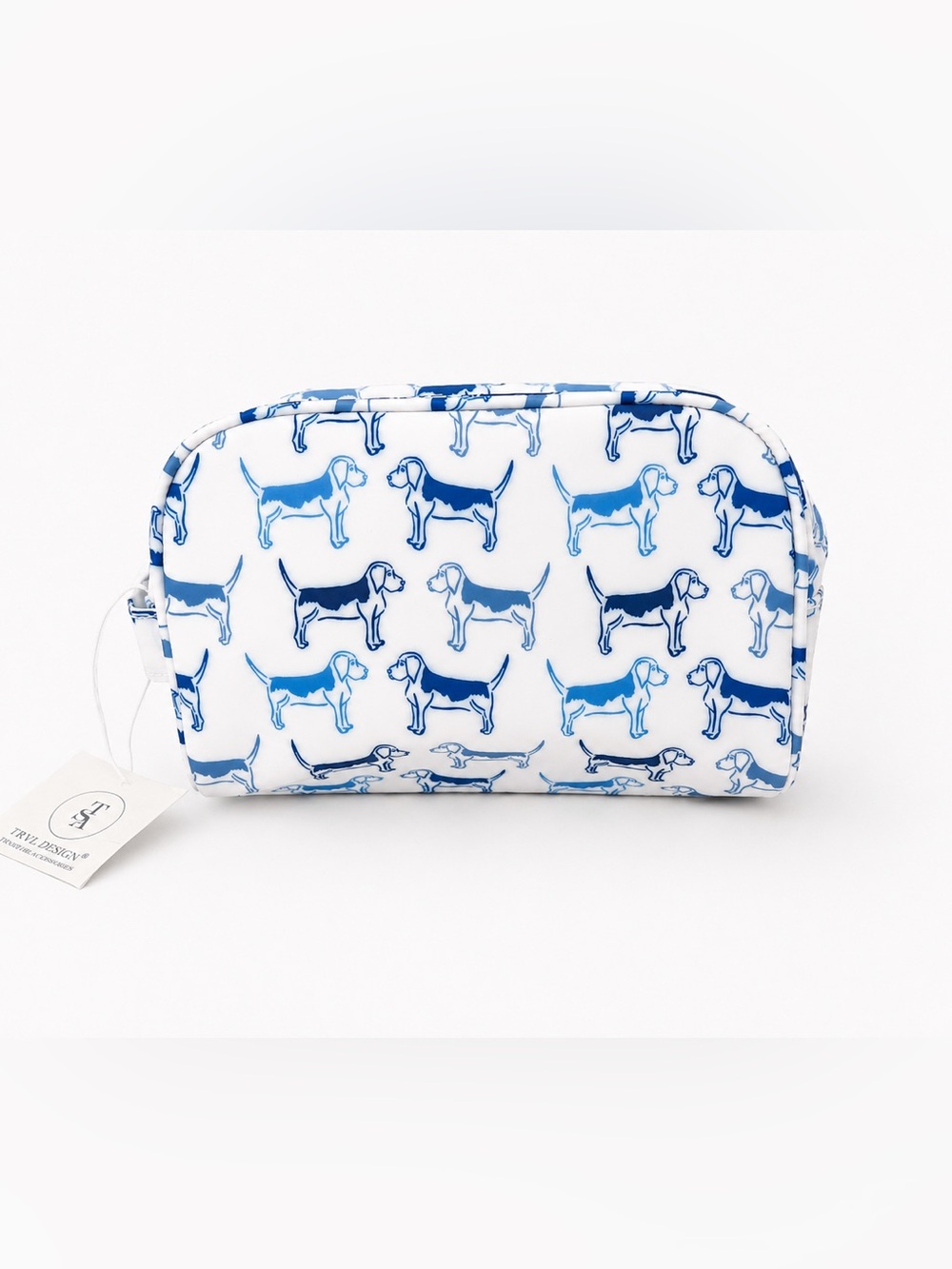 NWT TRVL Blue Dog Print stowaway bag